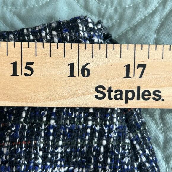 LOFT Navy Blue Faux Wrap Mini Pencil Skirt, Size 10 - Picture 6 of 7